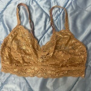 Quince Tan Lace Bralette Intimates & Sleepwear